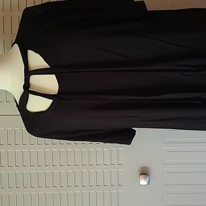 Lane Bryant black knit shirt with ti